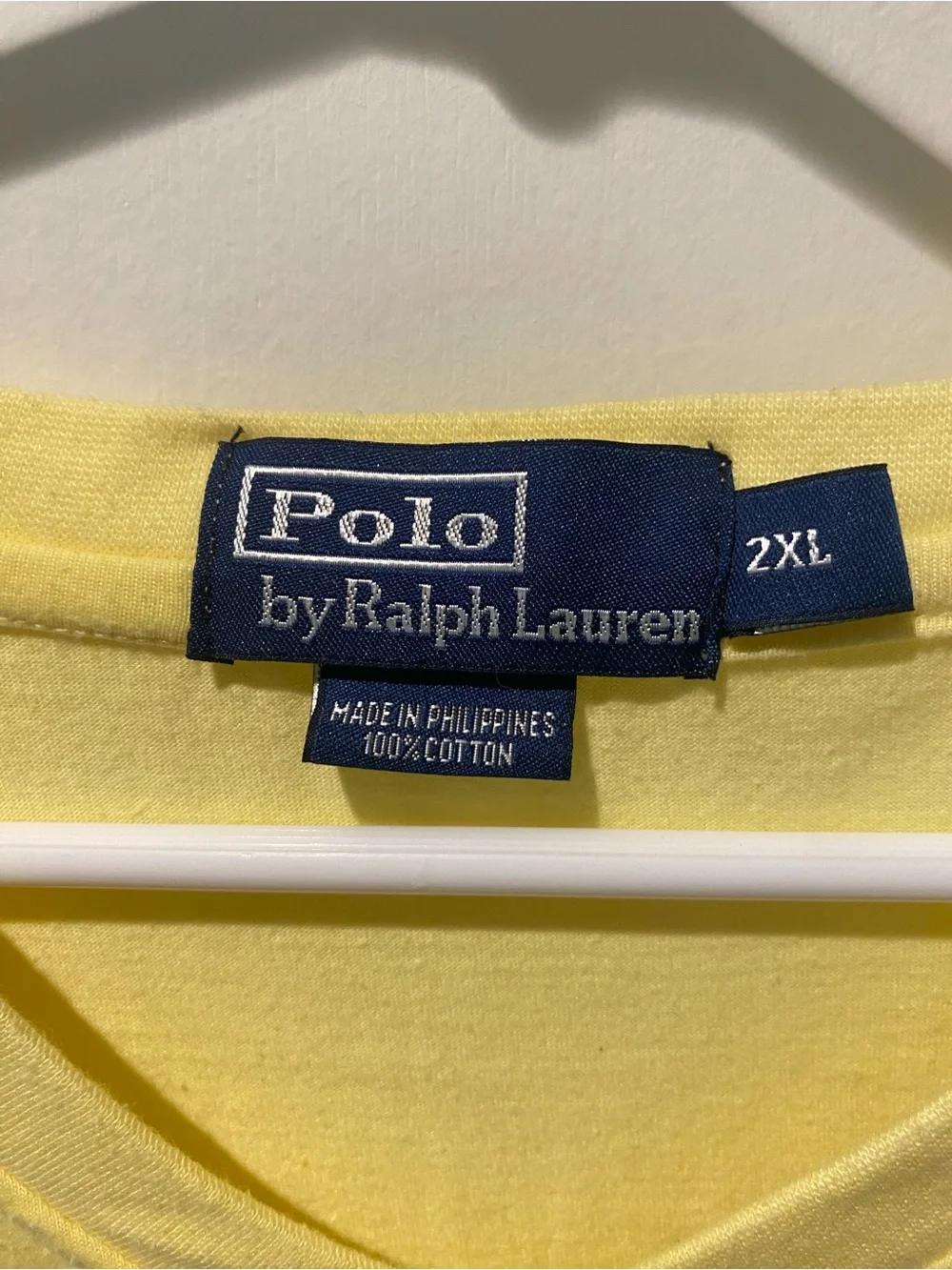 Polo by Ralph Lauren Men's Yellow V-Neck Short Sleeve Cotton Logo Tee 2XL